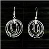 Image 1 : Large Silverplated Seven Circles Earrings - Artisana