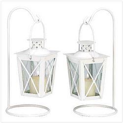 White Railroad Candle Lanterns