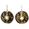 Image 1 : Howlite Brass Disk Earrings - Brass Images (E)