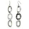 Image 1 : Large Silverplated Triple Oval Earrings - Artisana