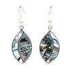 Image 1 : Alpaca Silver Abalone Ellipse Earrings - Artisana
