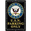 Image 1 : U.S.N. PARKING METAL SIGN