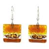 Image 1 : Handcrafted Sahara Square Fused Glass Earrings - Tili G