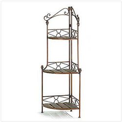 Rustic Corner Bakers Rack