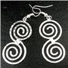 Image 1 : Hammered Scroll Silver Overlay Earrings - Artisana