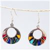 Image 1 : Mosaic Flat Hoop Earrings - Artisana