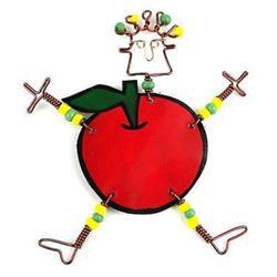 Handmade Dancing Girl Rosy Apple Pin - Creative Alterna