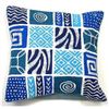 Image 1 : Handmade Blue Patches Batik Cushion Cover - Tonga Texti
