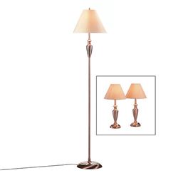 Contemporary Copper Lamp Trio