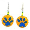 Image 1 : Orange Tiger Paw Earrings on Bottlecaps - Creative Alte