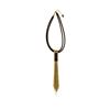 Image 2 : Leather/Mesh Tassel Necklace - Gold Plated