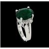 Image 4 : 5.53 ctw Emerald and Diamond Ring - 14KT White Gold