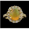 Image 2 : 2.62 ctw Opal and Diamond Ring - 14KT Yellow Gold