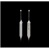 Image 1 : Clear Crystal Earrings - Rhodium Plated
