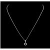 Image 2 : 0.45 ctw Black Onyx and Diamond Pendant With Chain - 14KT White Gold