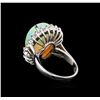 Image 3 : 7.55 ctw Opal and Diamond Ring - 14KT White Gold