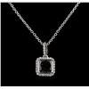 Image 1 : 2.56 ctw Fancy Black Diamond Pendant With Chain - 14KT White Gold