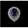 Image 2 : 14KT White Gold 14.73 ctw Topaz and Diamond Ring