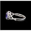 Image 3 : 14KT White Gold 1.62 ctw Tanzanite and Diamond Ring
