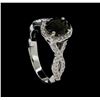 Image 4 : 1.03 ctw Green Tourmaline and Diamond Ring - 14KT White Gold