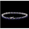 Image 2 : 14KT White Gold 12.00 ctw Sapphire and Diamond Bracelet