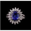 Image 2 : 14KT White Gold 2.95 ctw Tanzanite and Diamond Ring