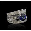 Image 1 : 2.31 ctw Sapphire and Diamond Ring - 14KT White Gold
