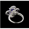 Image 3 : 14KT White Gold 5.81 ctw Tanzanite and Diamond Ring