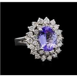 14KT White Gold 2.82 ctw Tanzanite and Diamond Ring