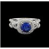 Image 2 : 14KT White Gold 1.56 ctw Tanzanite and Diamond Ring