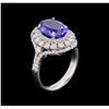 Image 4 : 3.30 ctw Tanzanite and Diamond Ring - 14KT White Gold