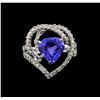 Image 2 : 3.44 ctw Tanzanite and Diamond Ring - 18KT White Gold