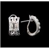 Image 2 : 14KT White Gold 0.20 ctw Diamond Earrings
