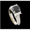 Image 4 : 3.07 ctw Black Diamond Ring - 18KT White Gold