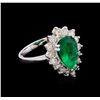 Image 1 : 14KT White Gold 2.02 ctw Emerald and Diamond Ring