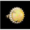 Image 1 : 19.85 ctw Opal and Diamond Ring - 14KT Yellow Gold