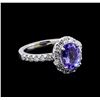 Image 1 : 1.90 ctw Tanzanite and Diamond Ring - 14KT White Gold