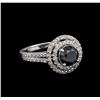 Image 1 : 2.31 ctw Black Diamond Ring - 14KT White Gold