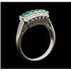 Image 4 : 0.43 ctw Emerald and Diamond Ring - Platinum