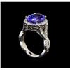 Image 4 : 14KT White Gold 5.12 ctw Tanzanite and Diamond Ring