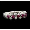 Image 2 : Ruby and Diamond Ring - Platinum