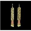 Image 1 : Filigree Tassel Drop Earrings - Gold Plated