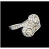 Image 1 : 14KT White Gold 0.62 ctw Diamond Ring