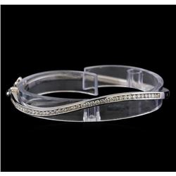 1.05 ctw Diamond Bangle Bracelet - 14KT White Gold