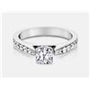 Image 1 : Cubic Zirconia and Diamond Ring - 18KT White Gold