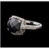 Image 1 : 14KT White Gold 4.00 ctw Onyx and Diamond Ring