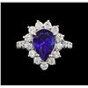 Image 2 : 14KT White Gold 3.25 ctw Tanzanite and Diamond Ring