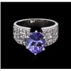 Image 2 : 2.99 ctw Tanzanite and Diamond Ring - 14KT White Gold