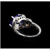 Image 3 : 14KT White Gold 3.91 ctw Tanzanite and Diamond Ring
