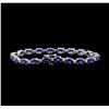 Image 2 : 12.47 ctw Sapphire and Diamond Bracelet - 14KT White Gold